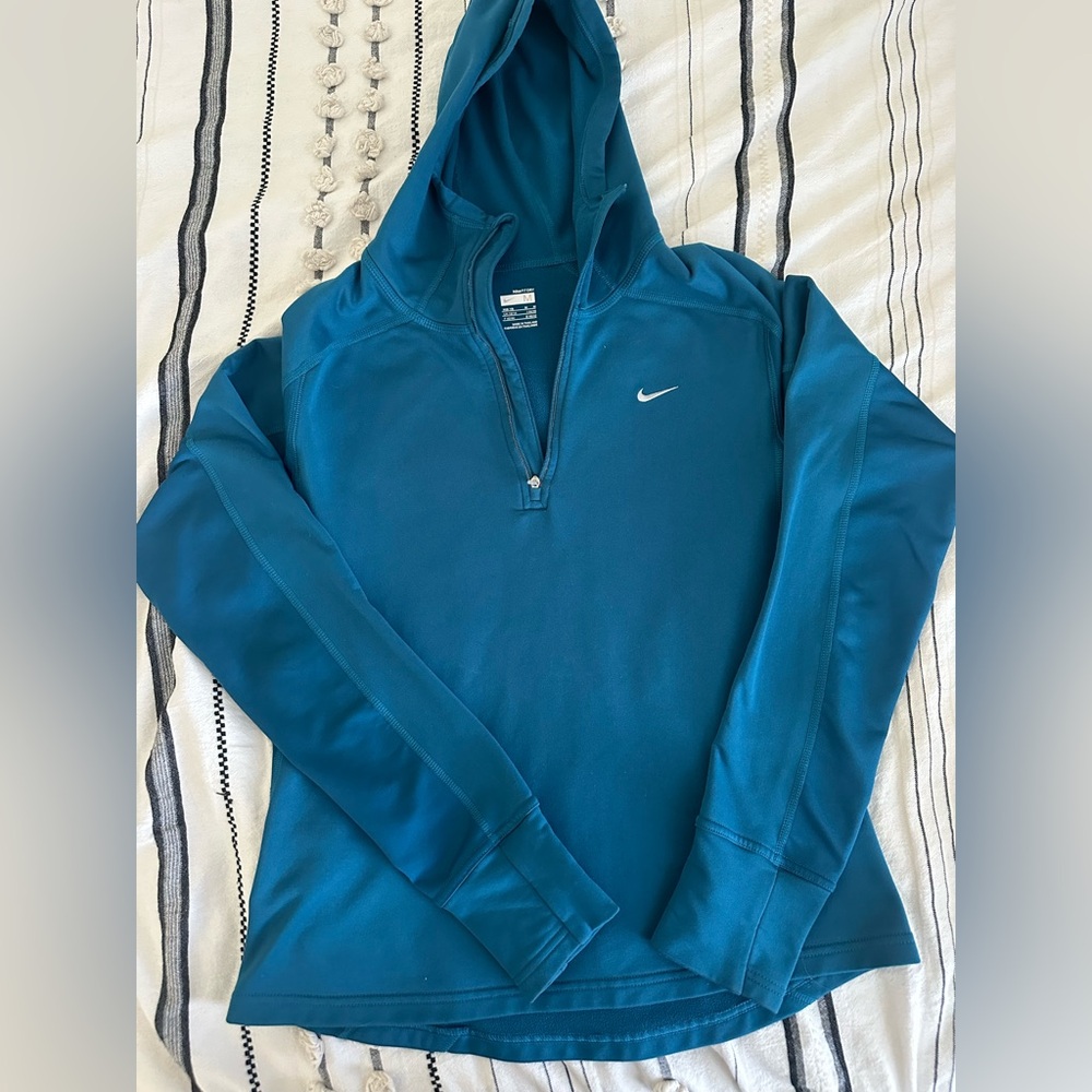 Nike Teal Fleece Quarter-Zip Pullover